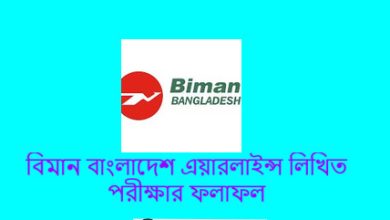 বিমান বাংলাদেশ এয়ারলাইন্স লিখিত পরীক্ষার ফলাফল ২০২৪