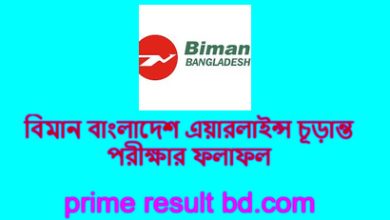 বিমান বাংলাদেশ এয়ারলাইন্স চূড়ান্ত পরীক্ষার ফলাফল