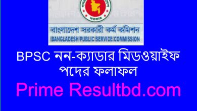 BPSC নন-ক্যাডার মিডওয়াইফ পদের ফলাফল ২০২৪